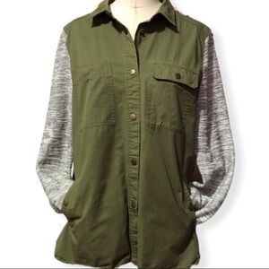 Vestique Military Style Snap Down Lightweight Shacket Size Large